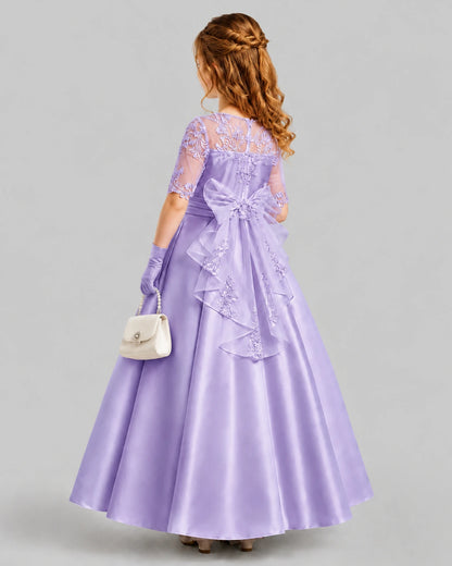 Lavender A-line Junior Bridesmaid Dresses Front