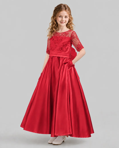 Windred A-line Junior Bridesmaid Dresses Back