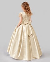 Champagne A-line Junior Bridesmaid Dresses Back