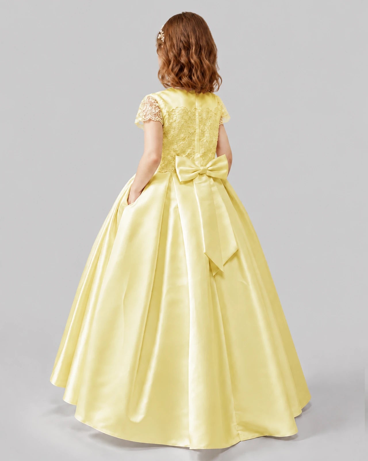 Daffodil A-line Junior Bridesmaid Dresses Back