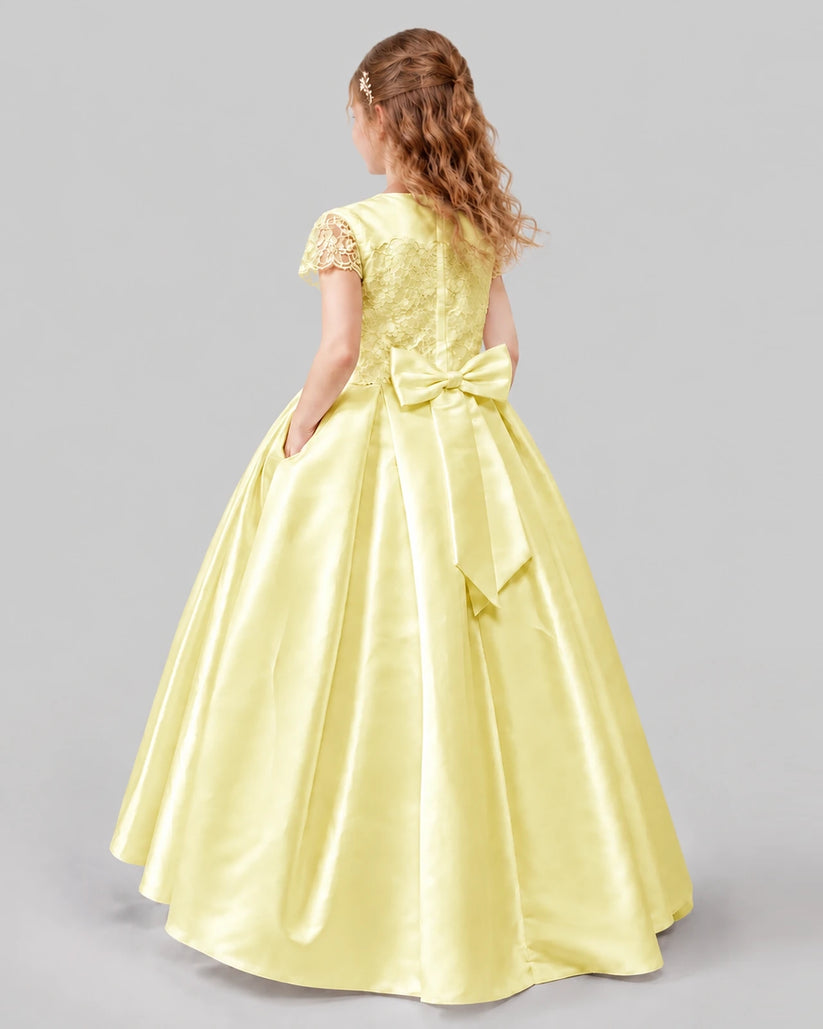 Daffodil A-line Junior Bridesmaid Dresses Back