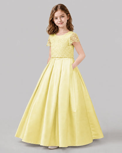 Daffodil A-line Junior Bridesmaid Dresses Side