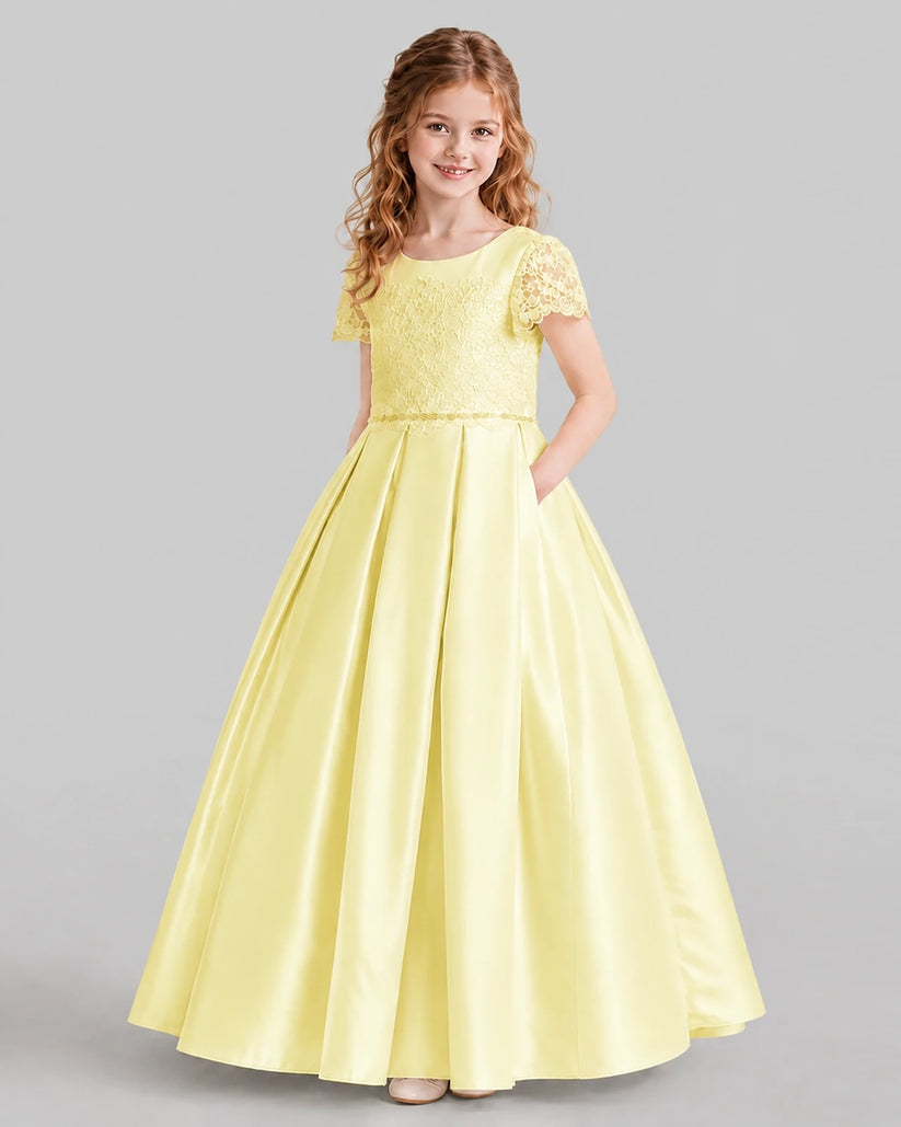 Daffodil A-line Junior Bridesmaid Dresses Side