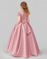 Dusty Rose A-line Junior Bridesmaid Dresses Back