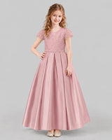 Dusty Rose A-line Junior Bridesmaid Dresses Front
