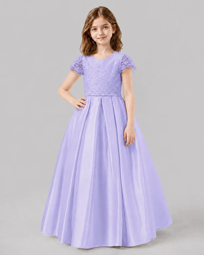Lavender A-line Junior Bridesmaid Dresses Front