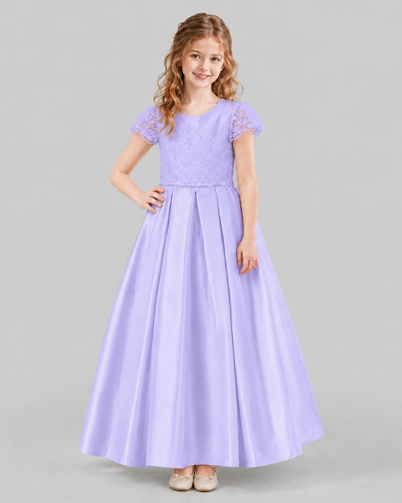 Lavender A-line Junior Bridesmaid Dresses Front