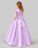Lilac A-line Junior Bridesmaid Dresses Back