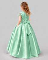 Mint Green A-line Junior Bridesmaid Dresses Back