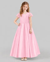 Pink A-line Junior Bridesmaid Dresses Front