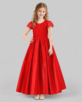 Red A-line Junior Bridesmaid Dresses Front