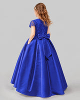 Royal Blue A-line Junior Bridesmaid Dresses Back