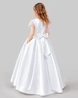White A-line Junior Bridesmaid Dresses Back