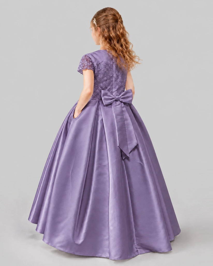 Wisteria A-line Junior Bridesmaid Dresses Back
