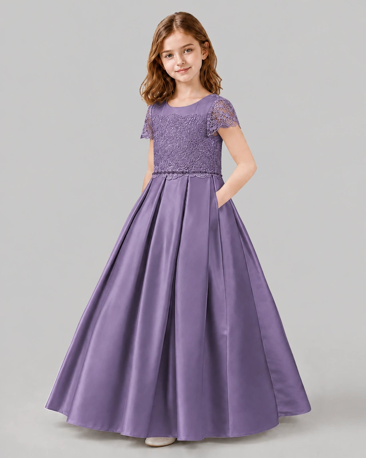 Wisteria A-line Junior Bridesmaid Dresses Side