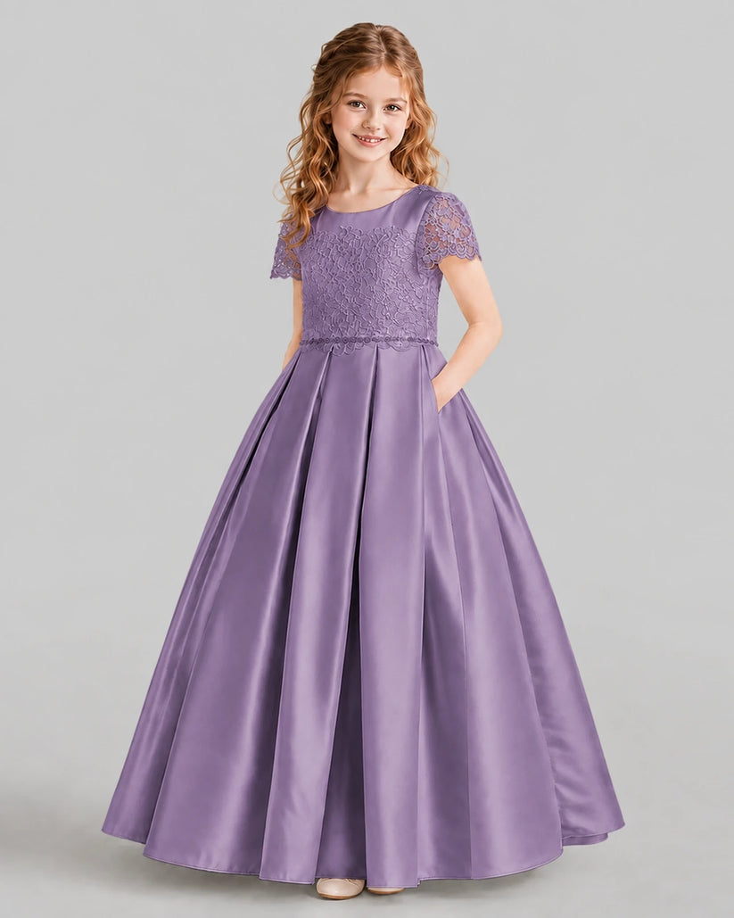 Wisteria A-line Junior Bridesmaid Dresses Side