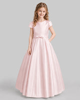 Blush Pink A-line Junior Bridesmaid Dresses Front