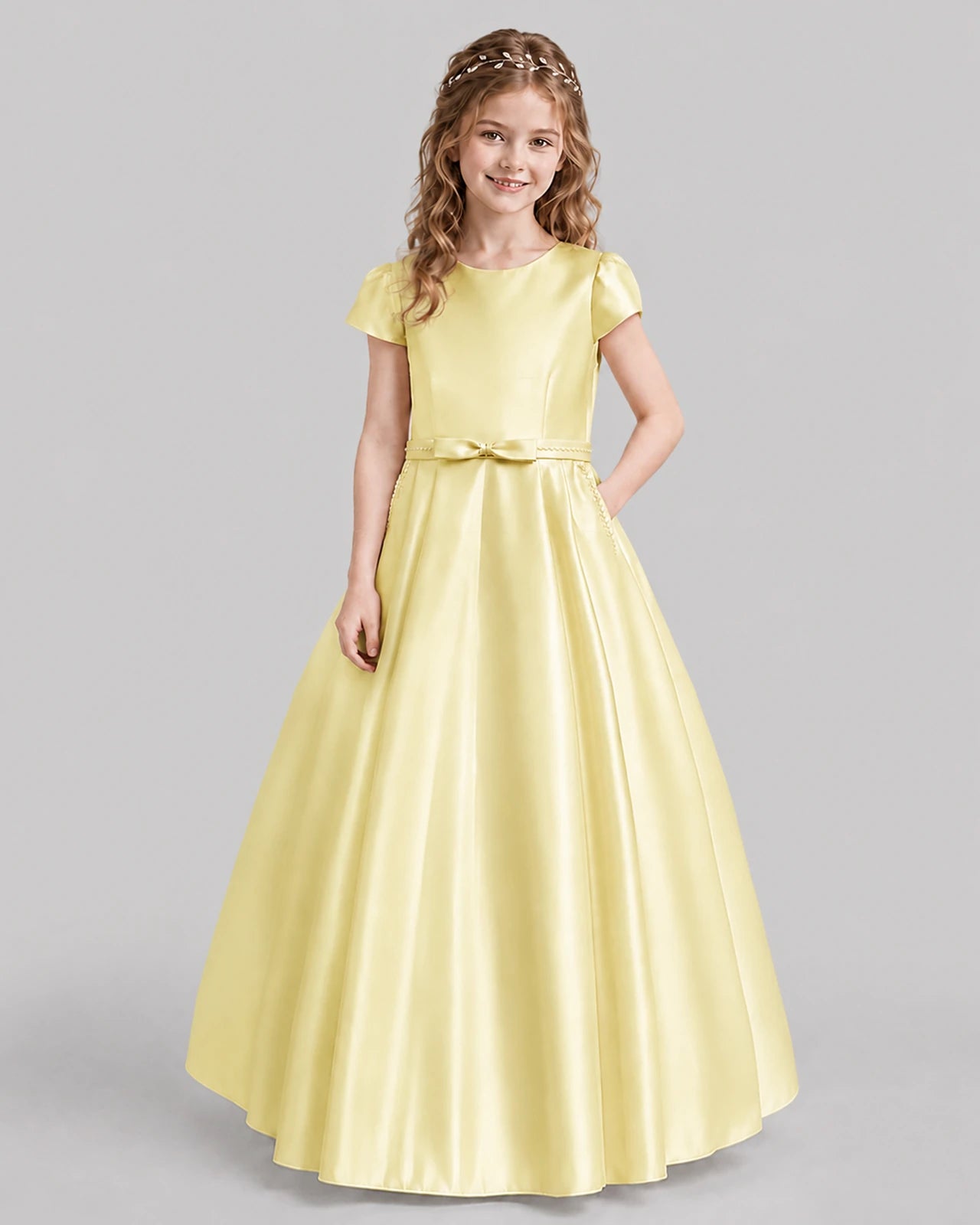 Daffodil A-line Junior Bridesmaid Dresses Front