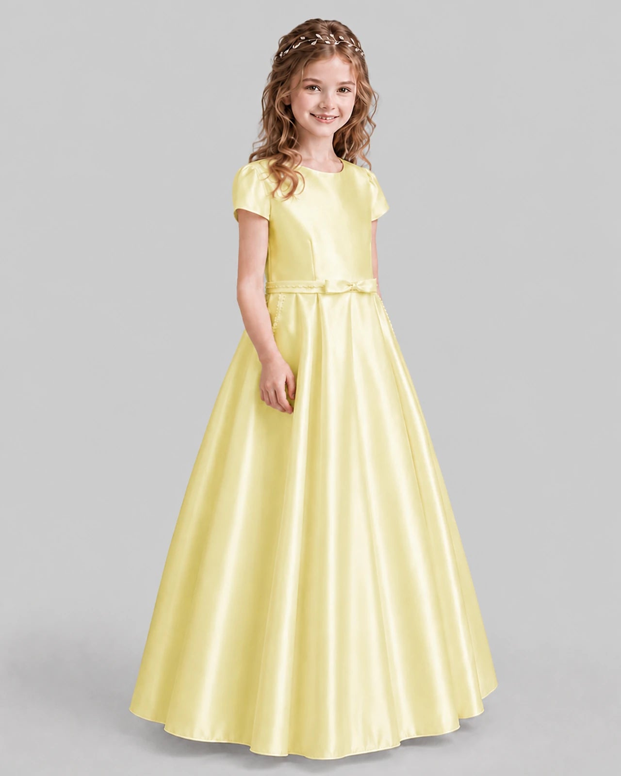 Daffodil A-line Junior Bridesmaid Dresses Side