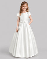 Ivory A-line Junior Bridesmaid Dresses Front