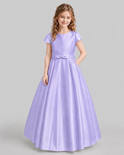 Lavender A-line Junior Bridesmaid Dresses Front