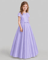 Lavender A-line Junior Bridesmaid Dresses Side