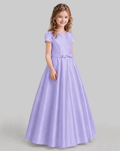 Lavender A-line Junior Bridesmaid Dresses Side
