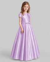 Lilac A-line Junior Bridesmaid Dresses Side