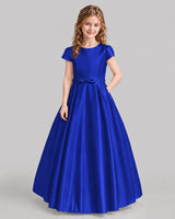 Royal Blue A-line Junior Bridesmaid Dresses Front