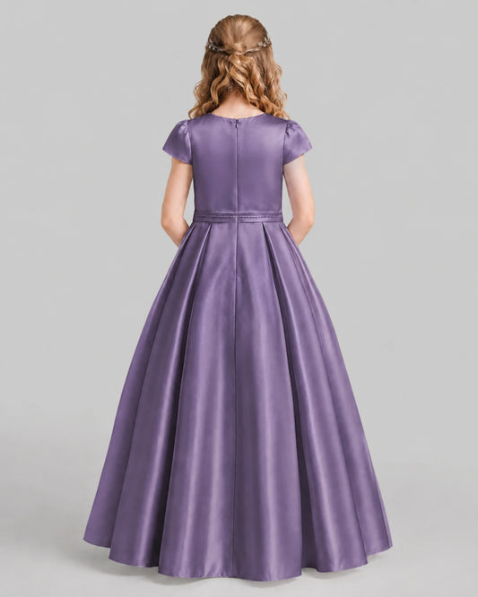 Wisteria A-line Junior Bridesmaid Dresses Back