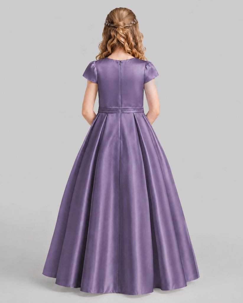 Wisteria A-line Junior Bridesmaid Dresses Back