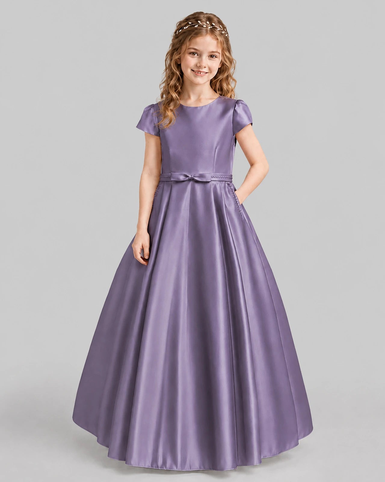 Wisteria A-line Junior Bridesmaid Dresses Front
