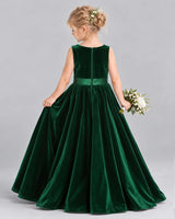 Dark Green A-line Junior Bridesmaid Dresses Back [Shared]