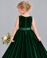 Dark Green A-line Junior Bridesmaid Dresses Back_Detail [Shared]