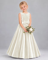Ivory A-line Junior Bridesmaid Dresses Front