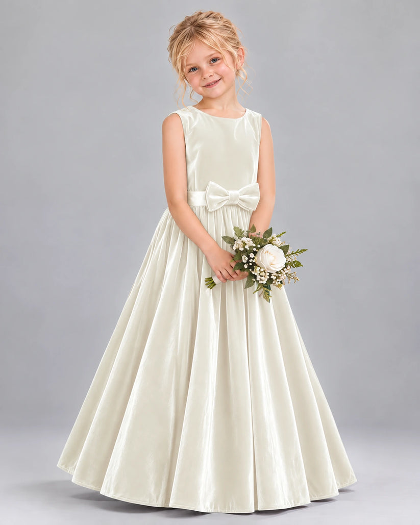 Ivory A-line Junior Bridesmaid Dresses Front