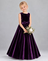 Purple A-line Junior Bridesmaid Dresses Front