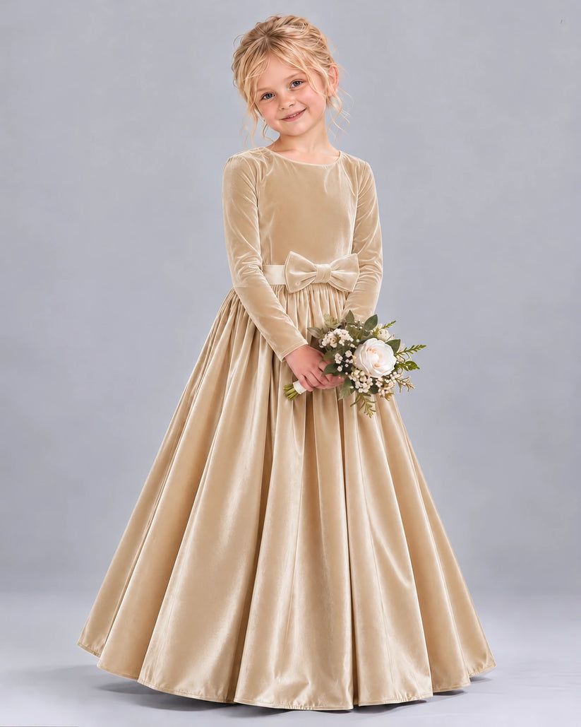 Champagne Ball Gown Girls Formal Dress Front