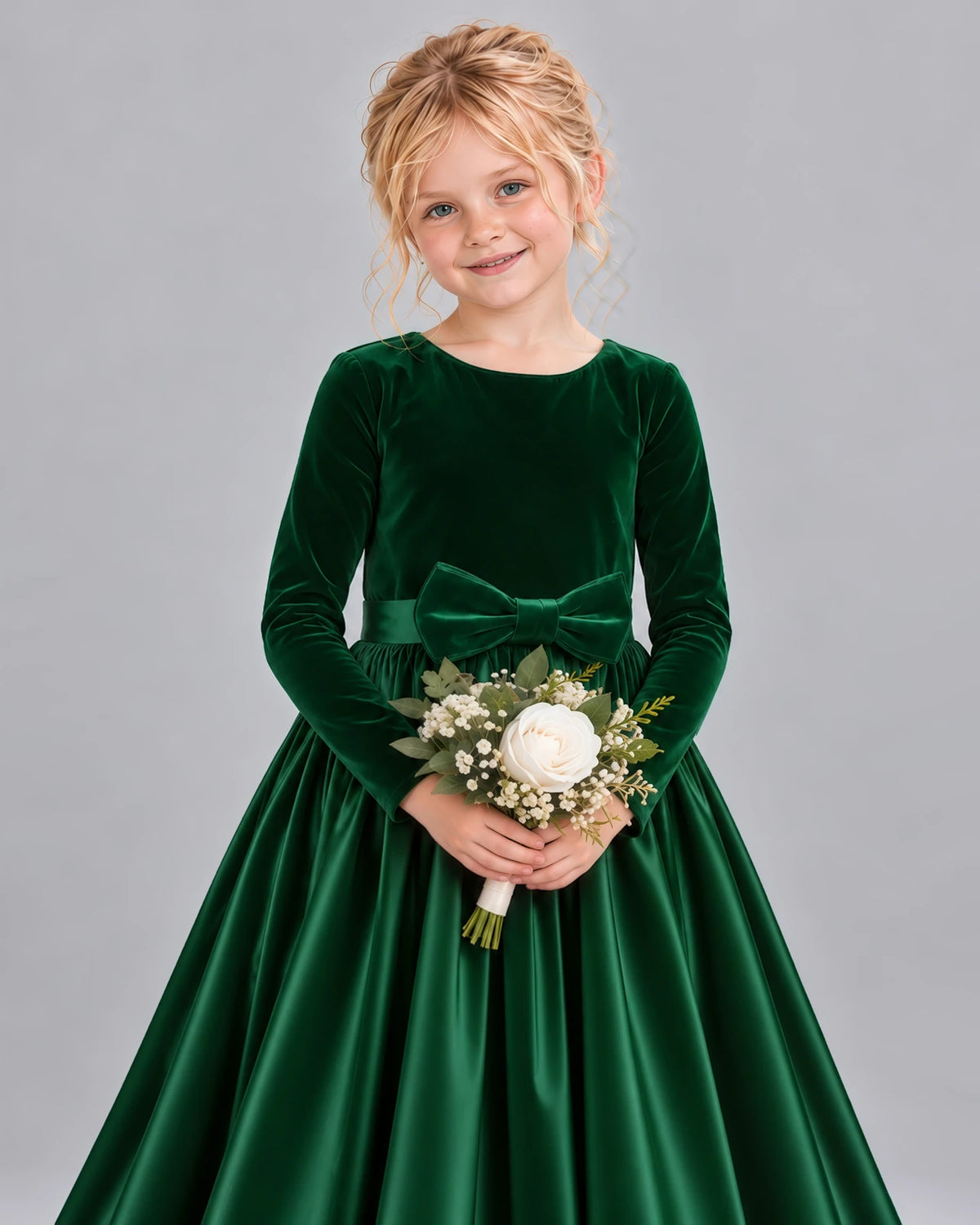Dark Green Ball Gown Girls Formal Dress Detail [Shared]