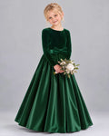 Dideyttawl Velvet Bow Dress for Girls Formal Events and Weddings