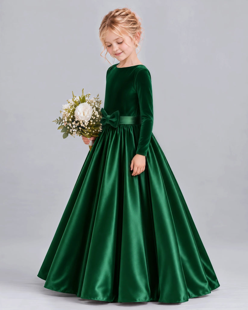 Dark Green Ball Gown Girls Formal Dress Side [Shared]