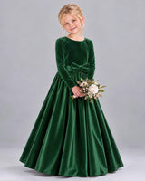 Emerald Green Ball Gown Girls Formal Dress Front