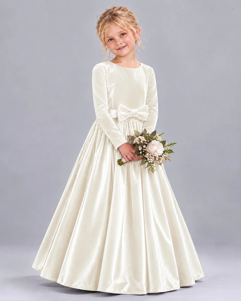 Ivory Ball Gown Girls Formal Dress Front