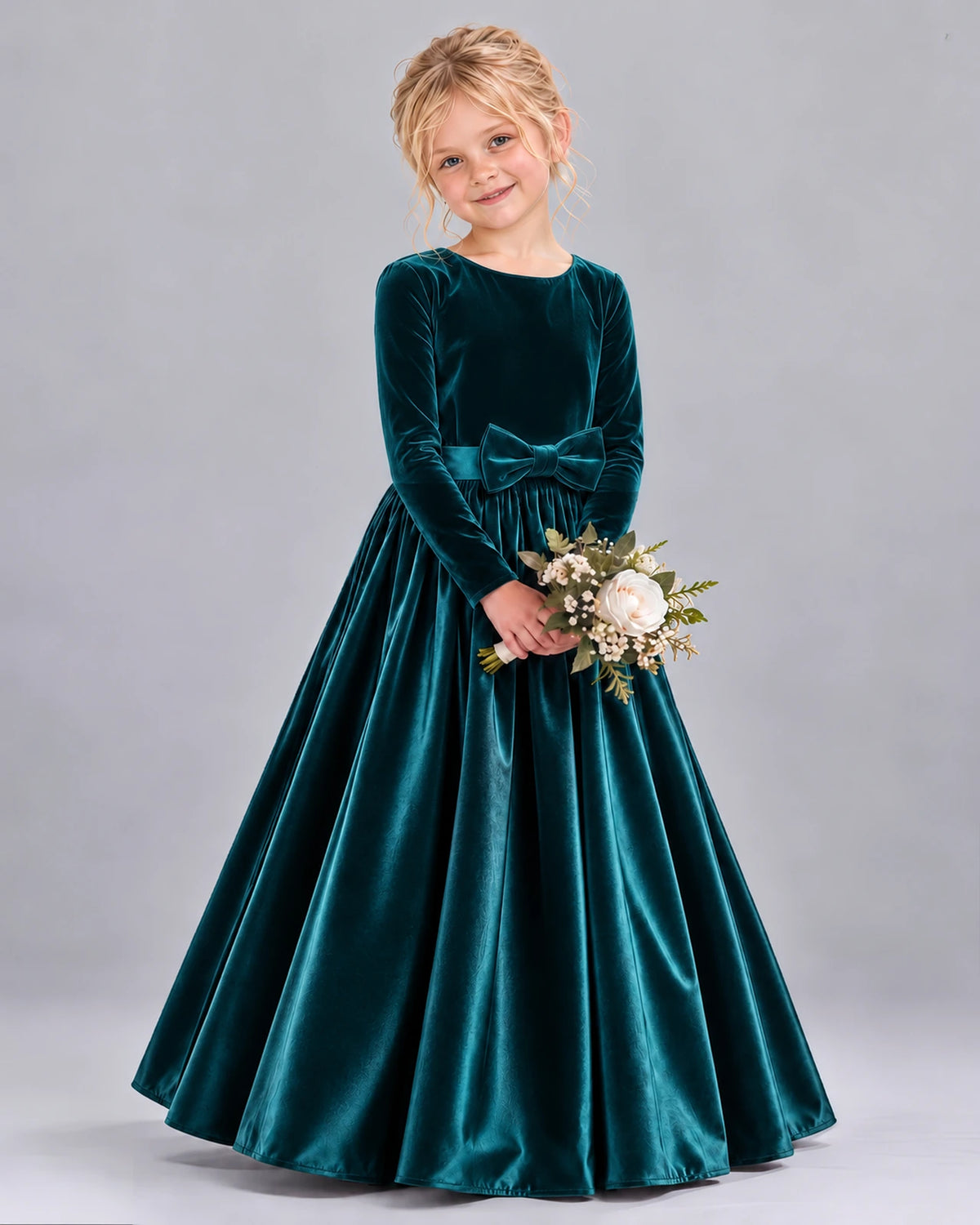 Peacock Ball Gown Girls Formal Dress Front
