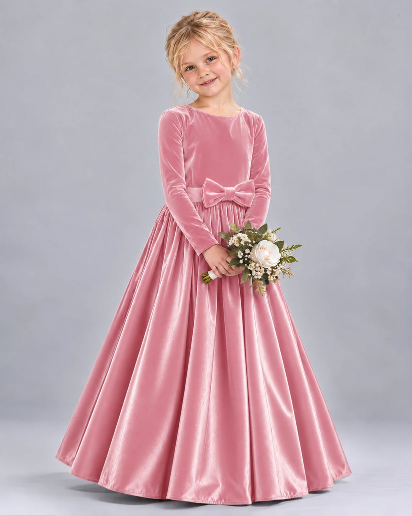 Pink Ball Gown Girls Formal Dress Front