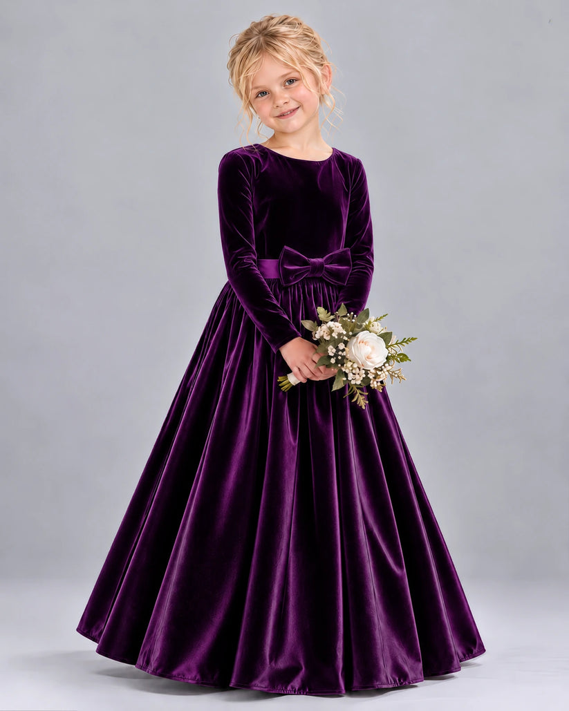 Purple Ball Gown Girls Formal Dress Front