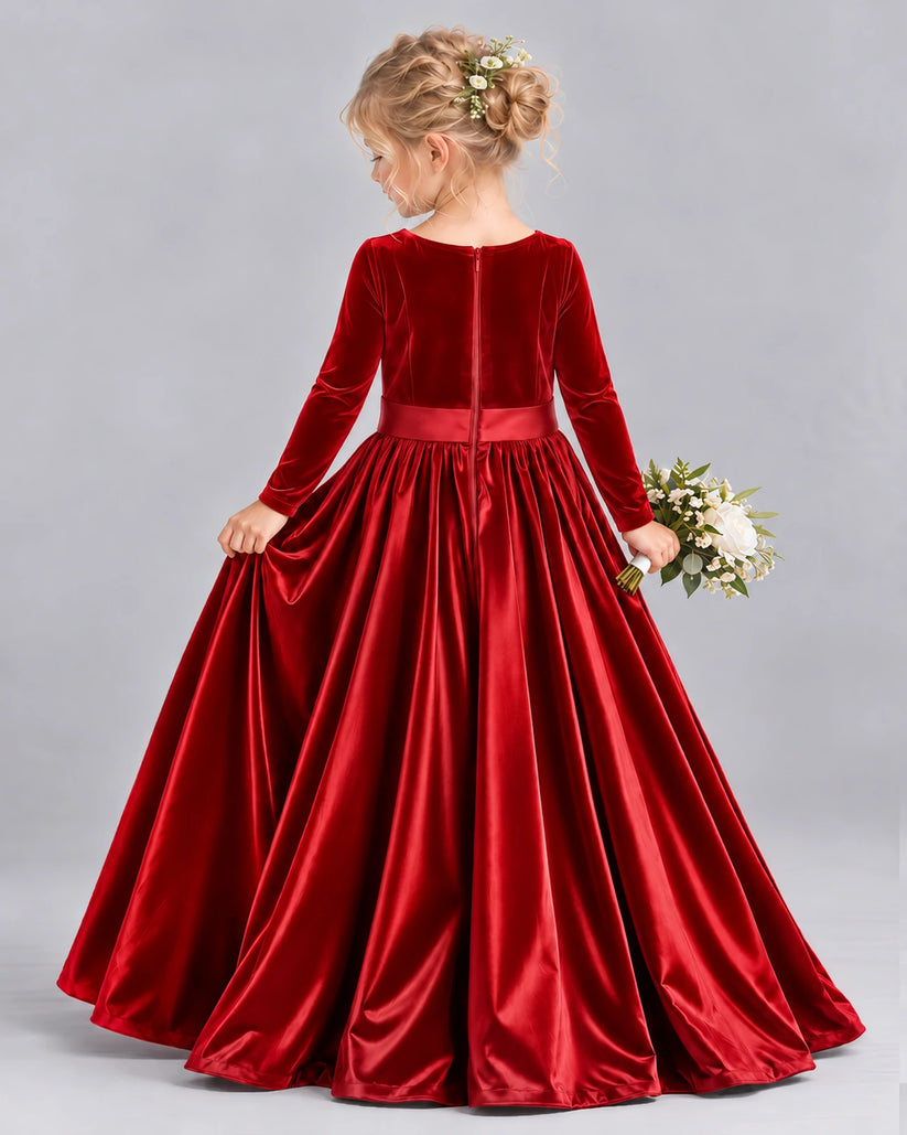 Red Ball Gown Girls Formal Dress Back [Shared]