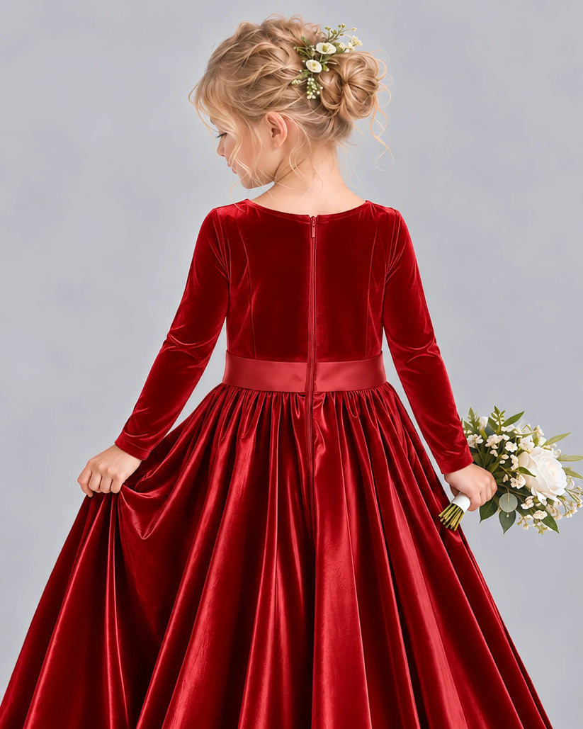 Red Ball Gown Girls Formal Dress Back_Detail [Shared]