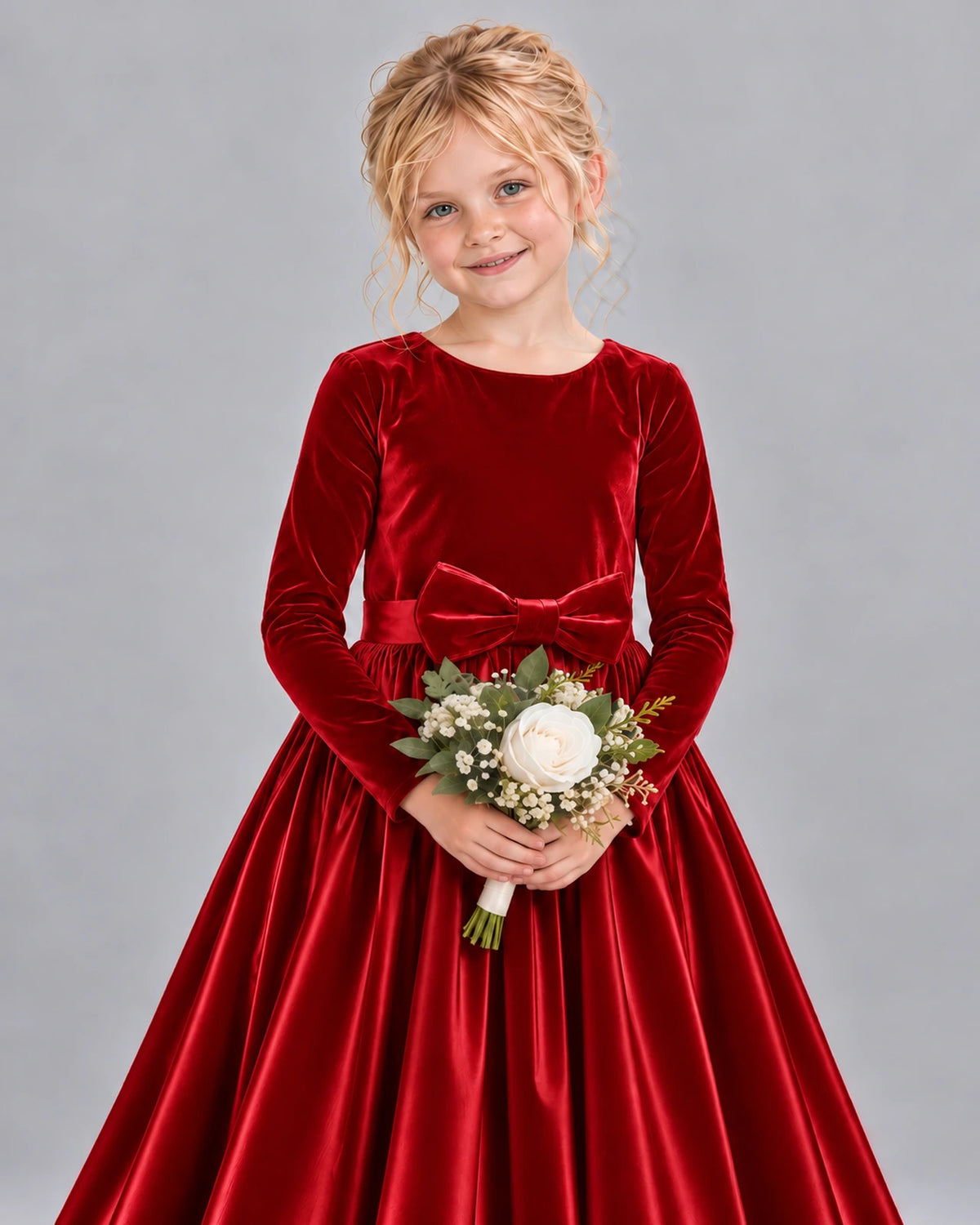 Red Ball Gown Girls Formal Dress Detail [Shared]