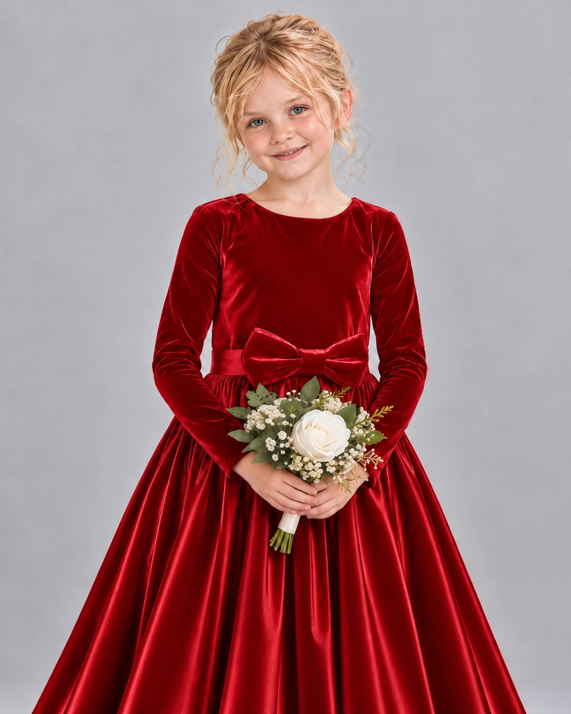 Red Ball Gown Girls Formal Dress Detail [Shared]